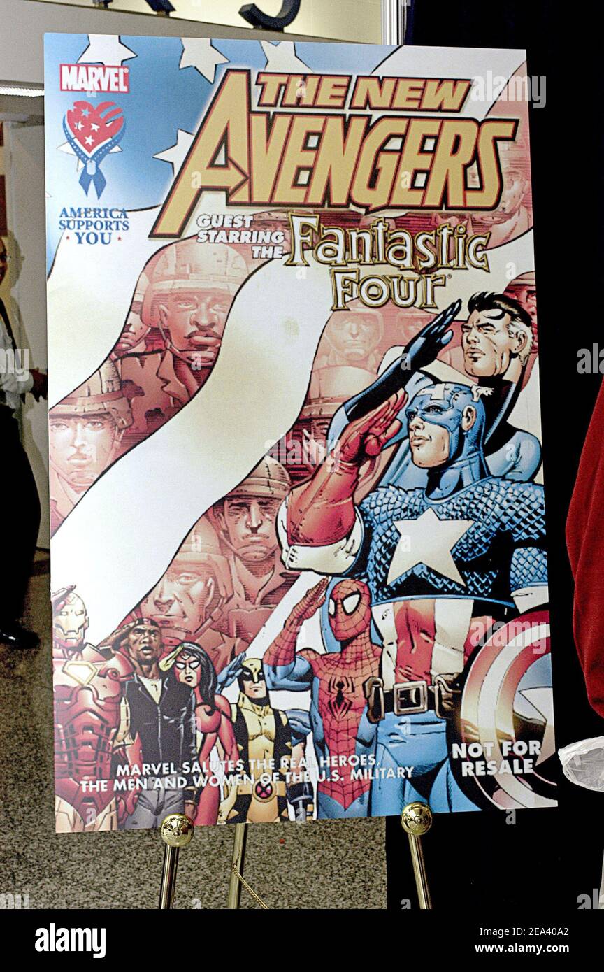 The front cover of a Marvel comic book unveiled at a Pentagon ceremony in  Washington DC, USA, on April 28, 2005.. The comic book will be distributed  free to U.S. forces in