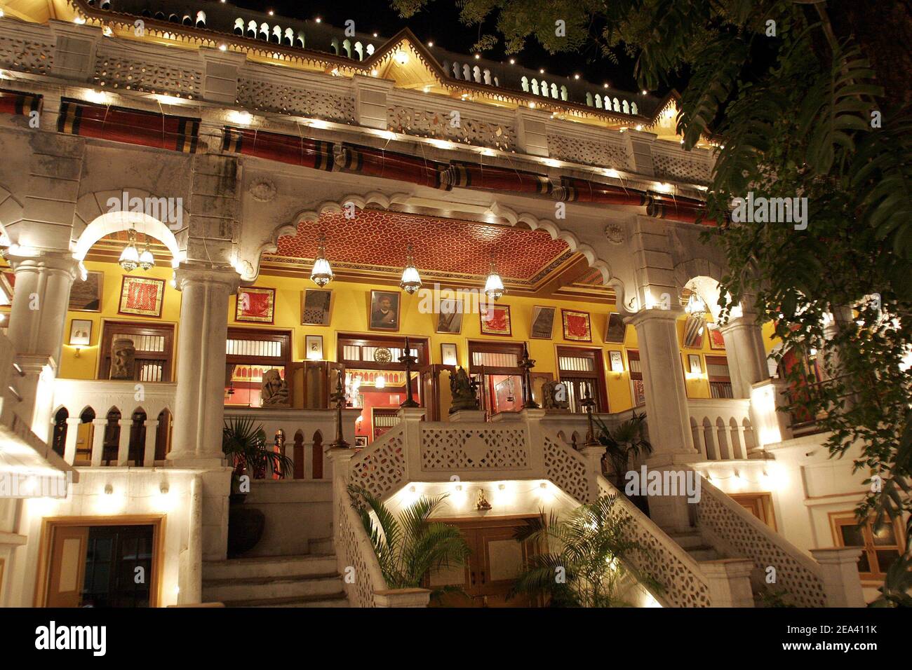 EXCLUSIVE. Outside view of the recently restored palace of Umang Hutheesing, Lord of Ahmedabad, in Ahmedabad, Gujarat State, India, in March 2005. Photo by Alexis Orand/ABACA. Stock Photo