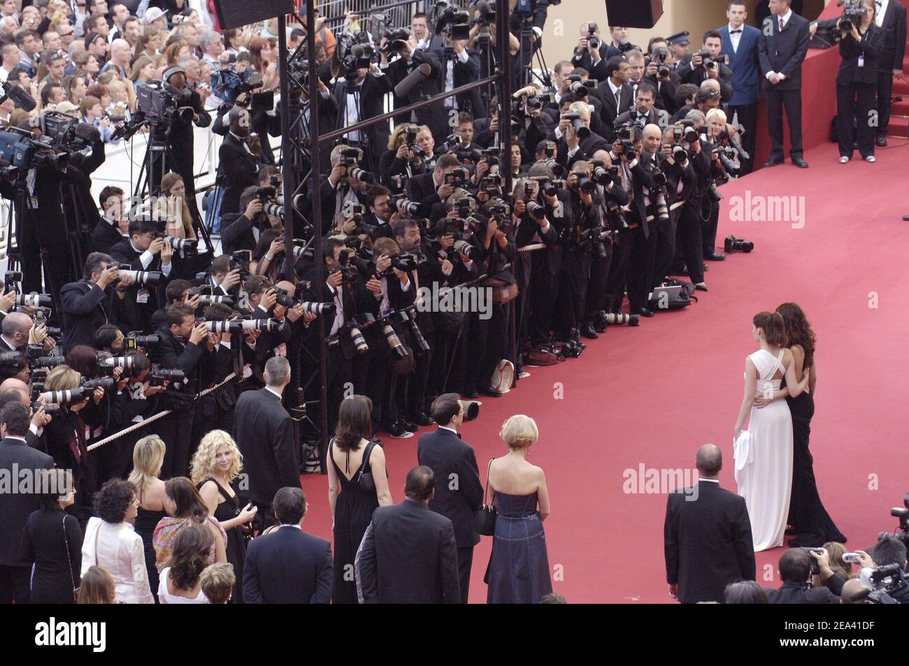 French model Laetitia Casta and Indian actress Aishwarya Rai arrive at