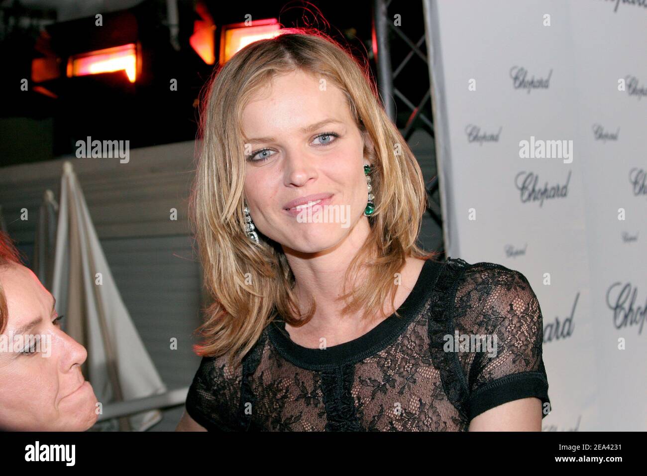 Czech top model Eva Herzigova poses during the Chopard party held at