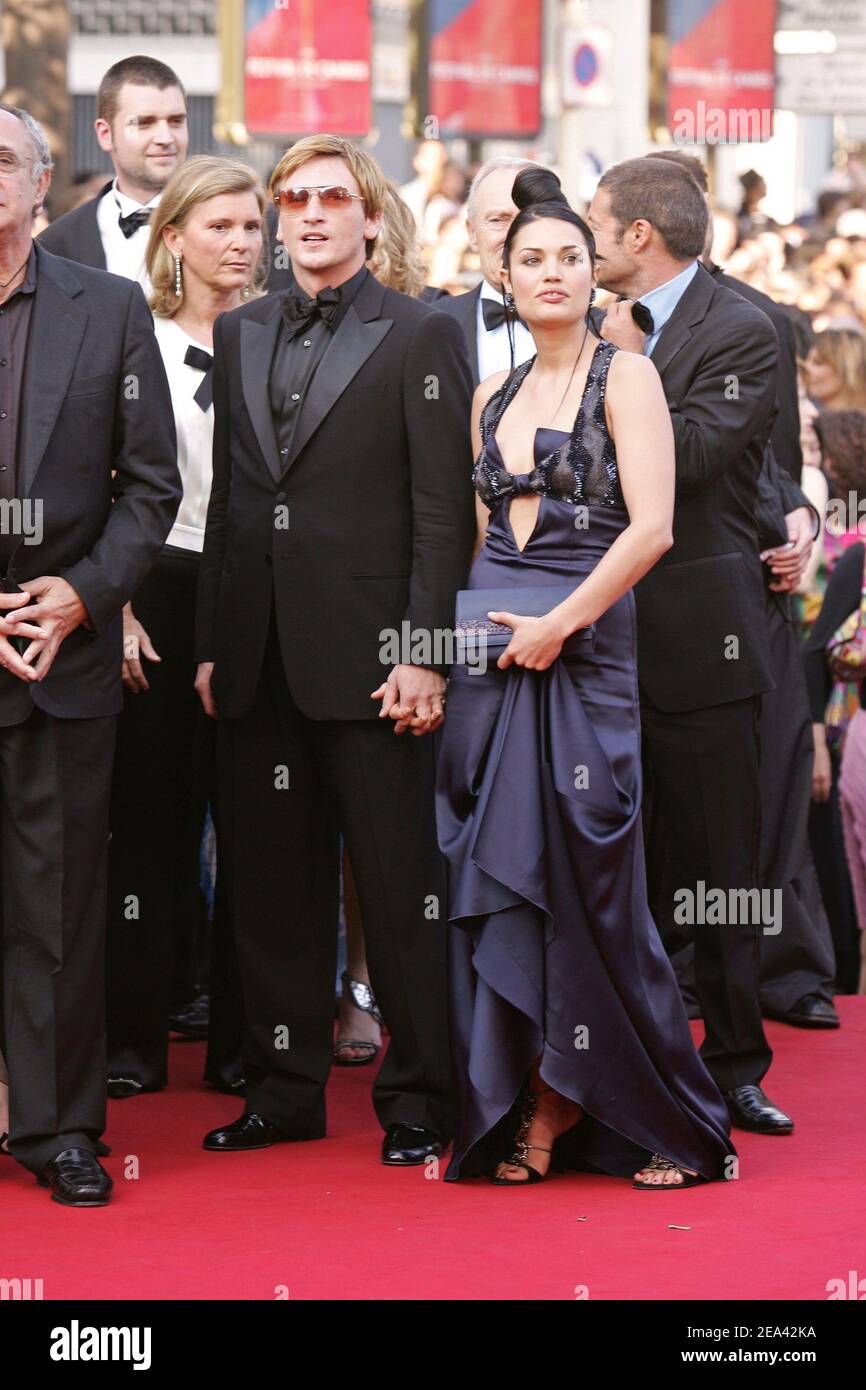 French actor Benoit Magimel and girlfriend Nikita arrive for the screening of the film 'Cache' directed by Michael Haneke as part of the 58th International Cannes Film Festival, in Cannes, southern France, on May 14, 2005. Photo by Hahn-Klein-Nebinger/ABACA Stock Photo