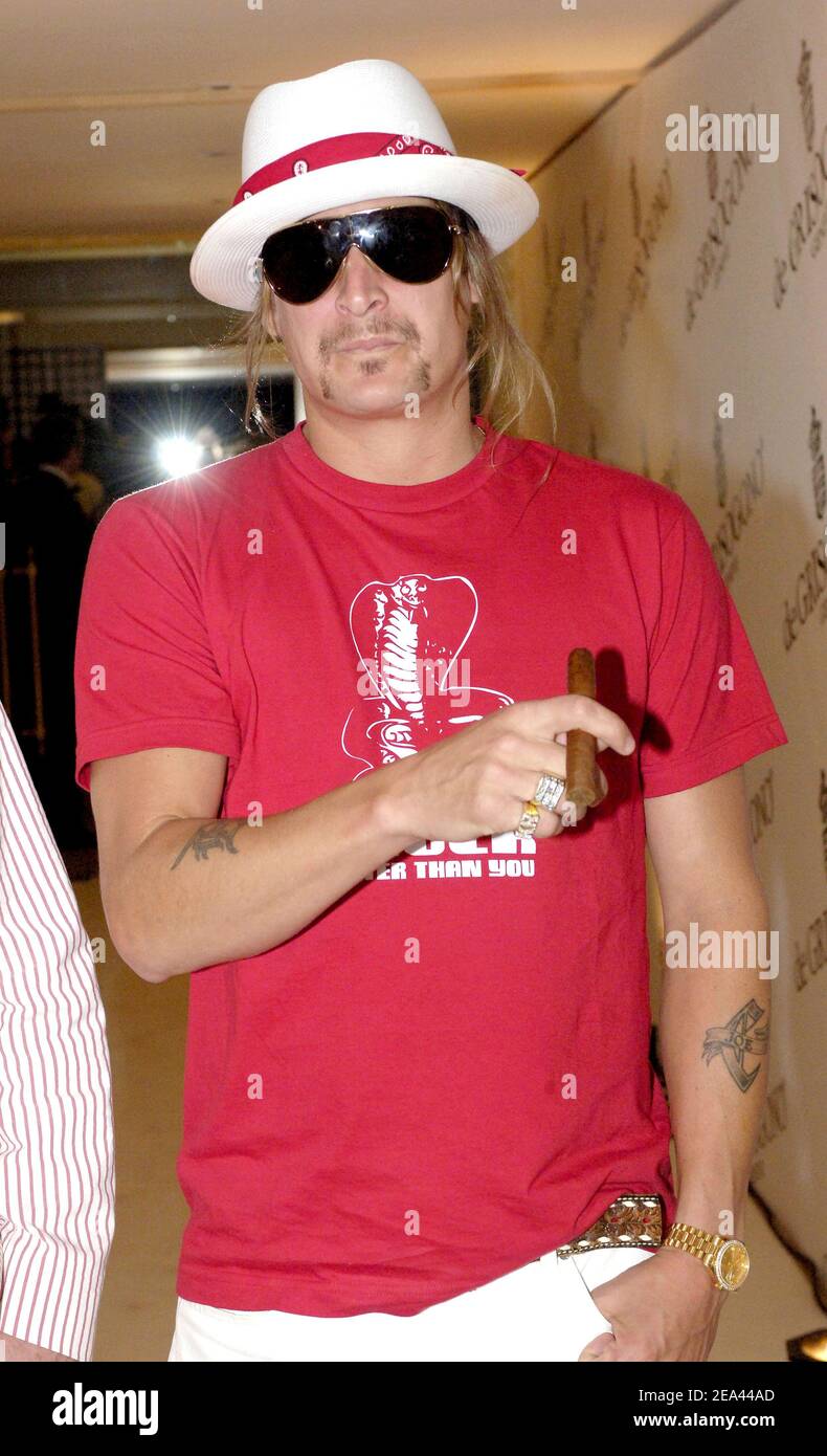 Musician Kid Rock attends the launch party for the Power Breaker Watch by de Grisogono at the Eden Roc Hotel during the 58th International Cannes Film Festival on May 18, 2005 in Cannes, France. Photo by Hahn-Nebinger-Klein/ABACA. Stock Photo