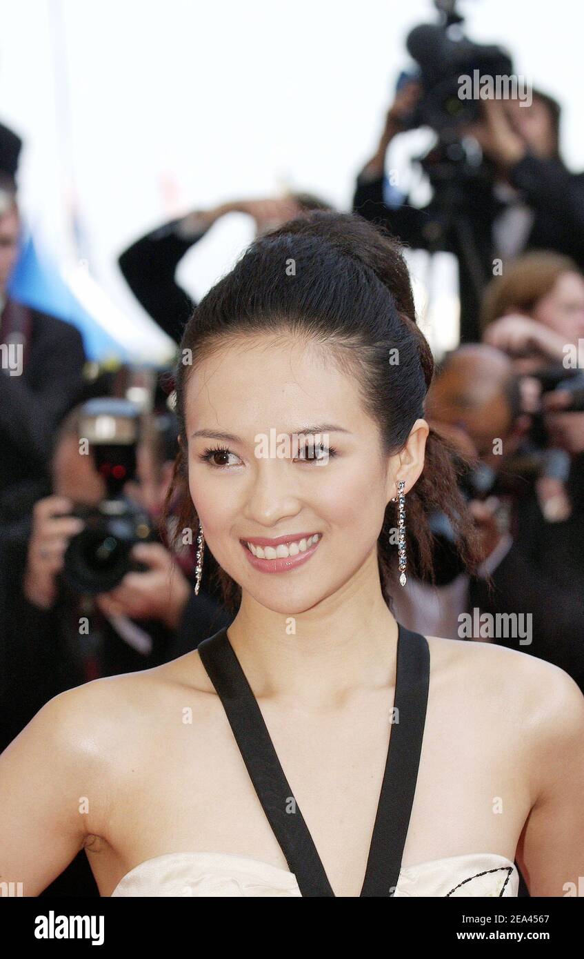 Chinese actress Ziyi Zhang arrives for the screening of the film 'The Three Burials of Melquiades Estrada' directed by Tommy Lee Jones at the 58th International Cannes Film Festival, in Cannes, southern France, on May 20, 2005. Photo by Hahn-Nebinger-Klein/ABACA. Stock Photo