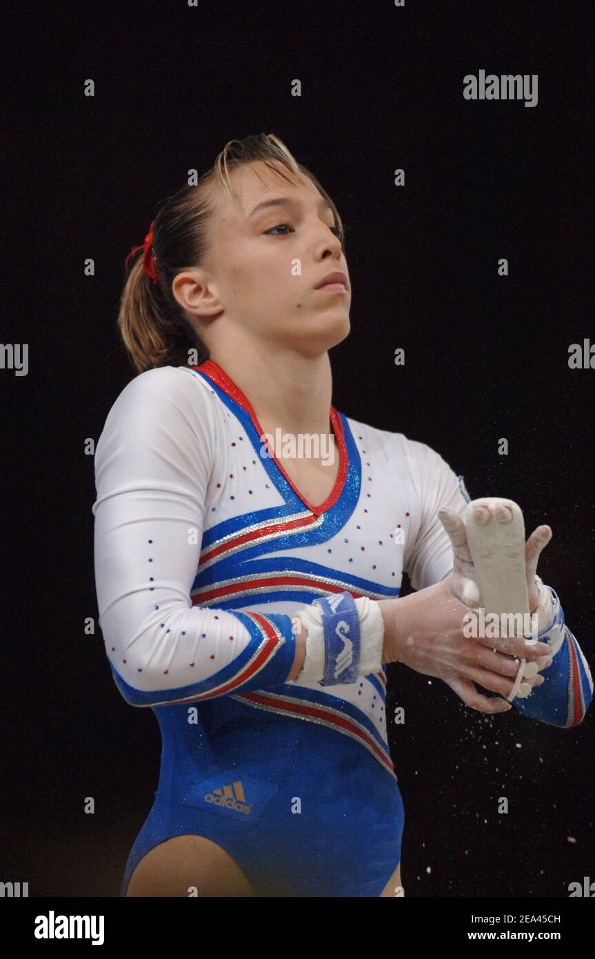 Emilie Le Pennec Of France Competes On The Uneven Bars During The 14th Internationaux De France Of Gymnastic At The Popb Stadium In Paris France On May 20 2005 Photo By Nicolas