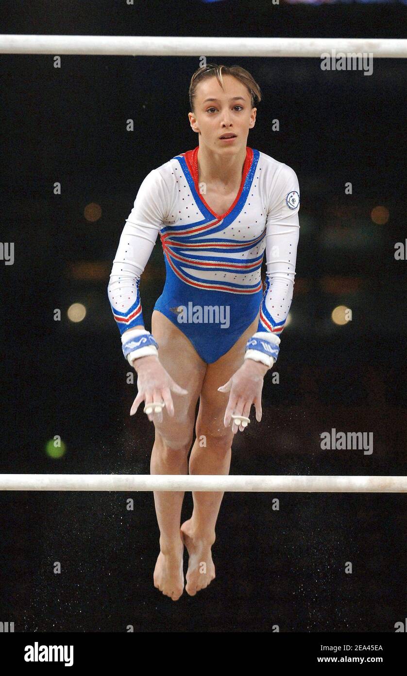 Emilie Le Pennec Of France Competes On The Uneven Bars During The 14th Internationaux De France Of Gymnastic At The Popb Stadium In Paris France On May 20 2005 Photo By Nicolas