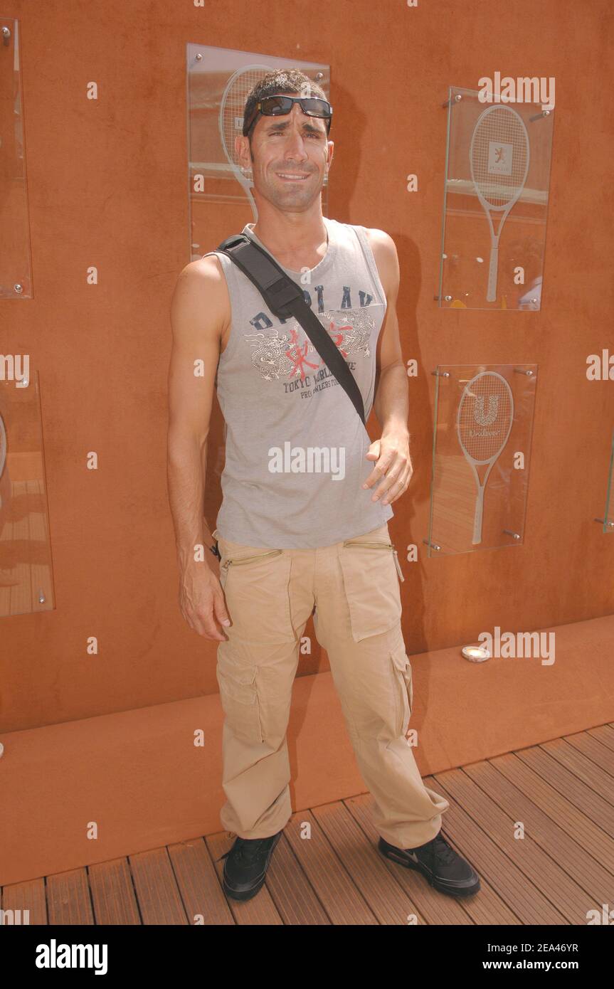 French former swimmer Franck Esposito pictured at the Roland Garros 'VIP Village' during the tennis Open 2005 at Roland-Garros in Paris-France on May 26, 2005. Photo by Gorassini-Zabulon/ABACA Stock Photo
