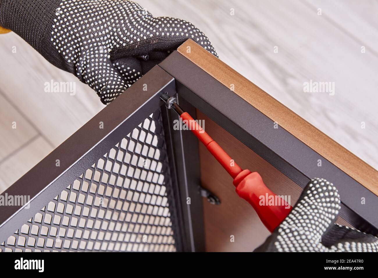 Selfassembly of flatpack furniture at home Stock Photo Alamy