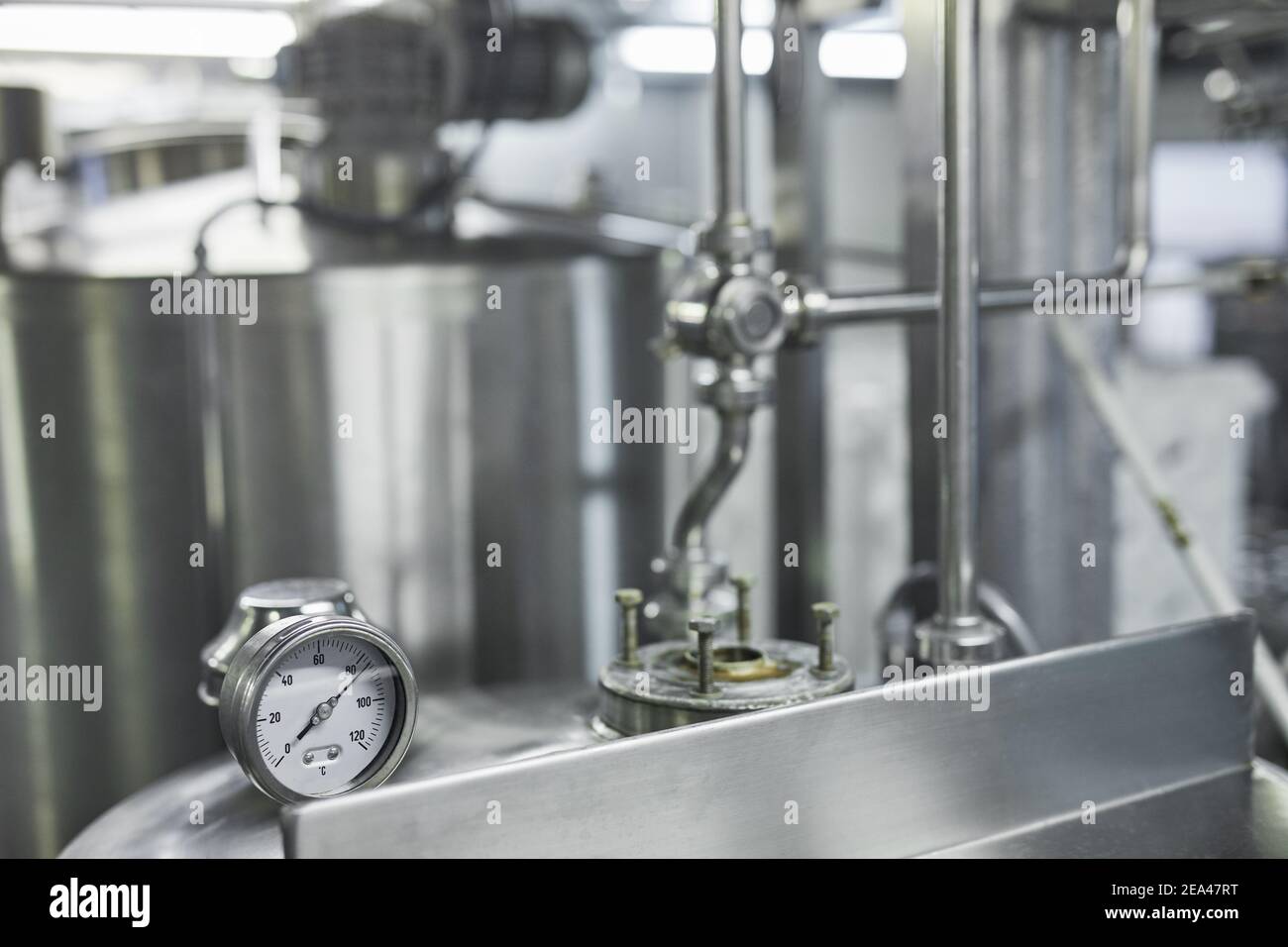 Close up background image of pressure gauge and connection rods at ...