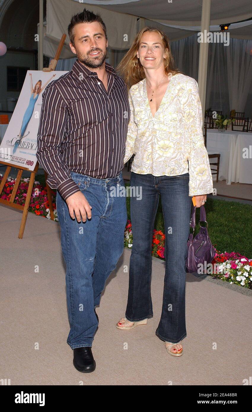 US actor Matt LeBlanc and Melissa McKnight attend the premiere of HBO's  'The Comeback' at the Paramount Theatre in Los Angeles on June 1, 2005.  Photo by Lionel Hahn/ABACA Stock Photo - Alamy