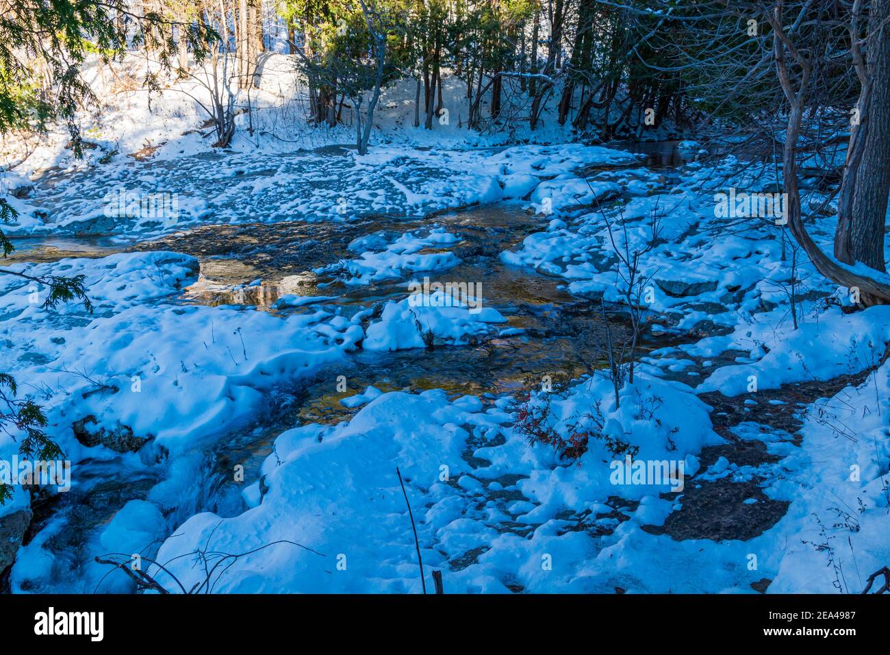 Eugenia Falls Grey Sauble Conservation Area Owen Sound Ontario Canada in winter Stock Photo