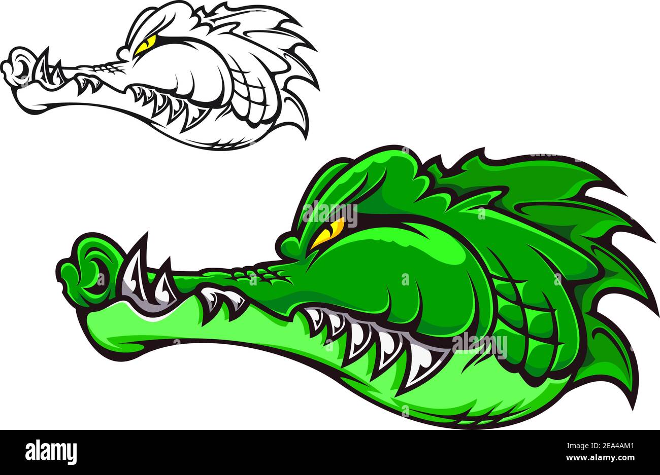 Cartoon crocodile head for tattoo or mascot design Stock Vector Image & Art  - Alamy