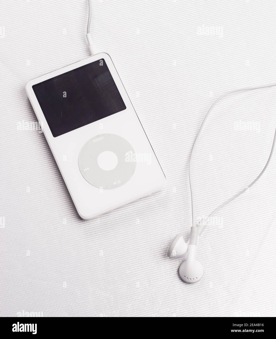 Apple iPod Classic 5th Generation White 30GB, 2007 Stock Photo