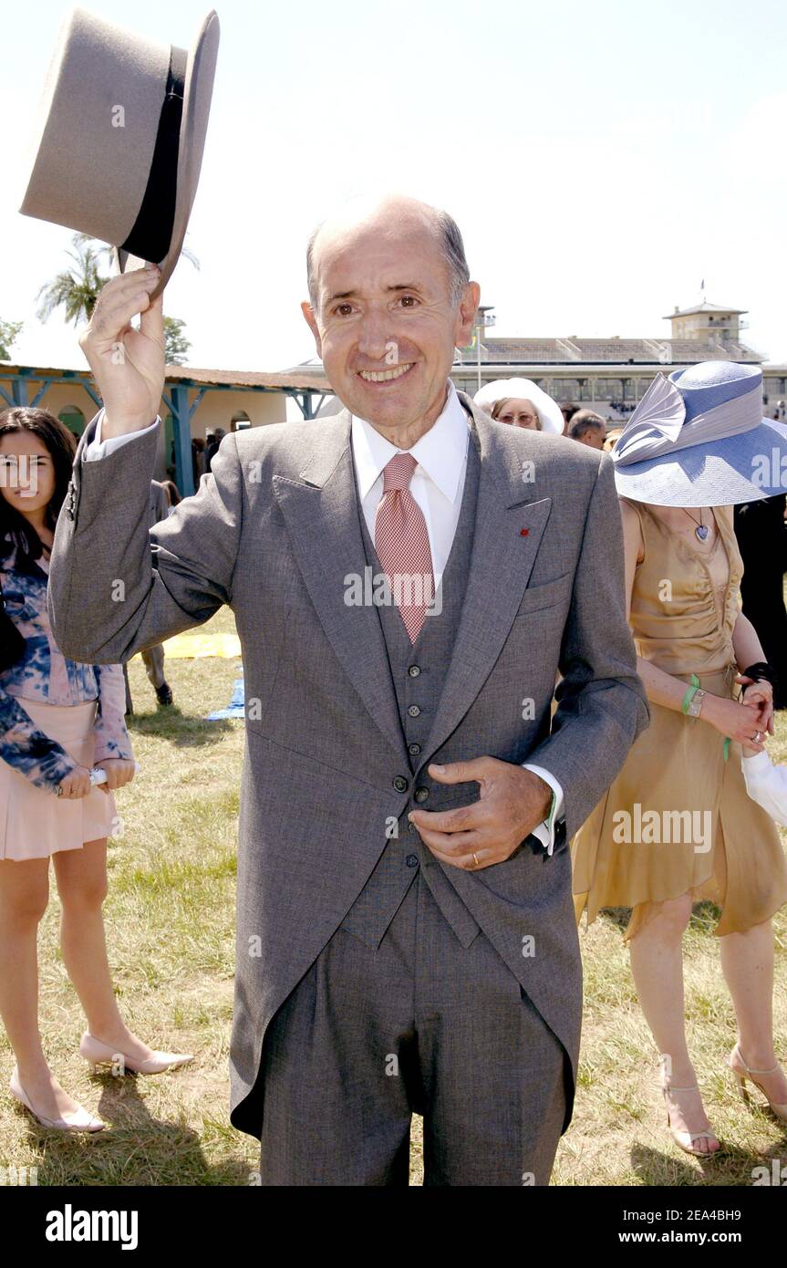 Hermes CEO Jean-Louis Dumas attends the 157th Prix de Diane held on Chantilly racetrack near Paris, France on June 12, 2005. Photo by Bruno Klein/ABACA. Stock Photo