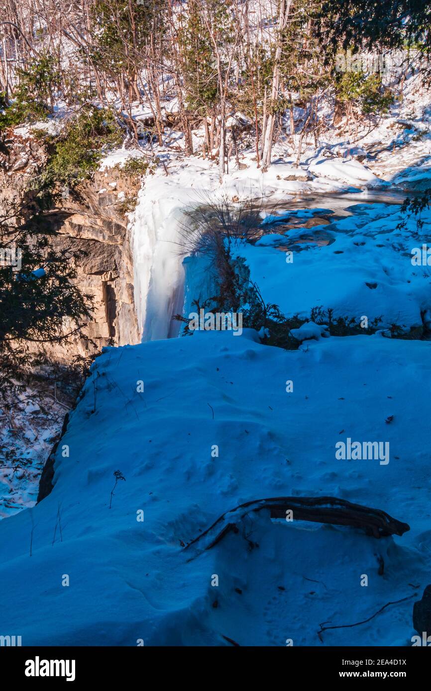 Eugenia Falls Grey Sauble Conservation Area Owen Sound Ontario Canada in winter Stock Photo