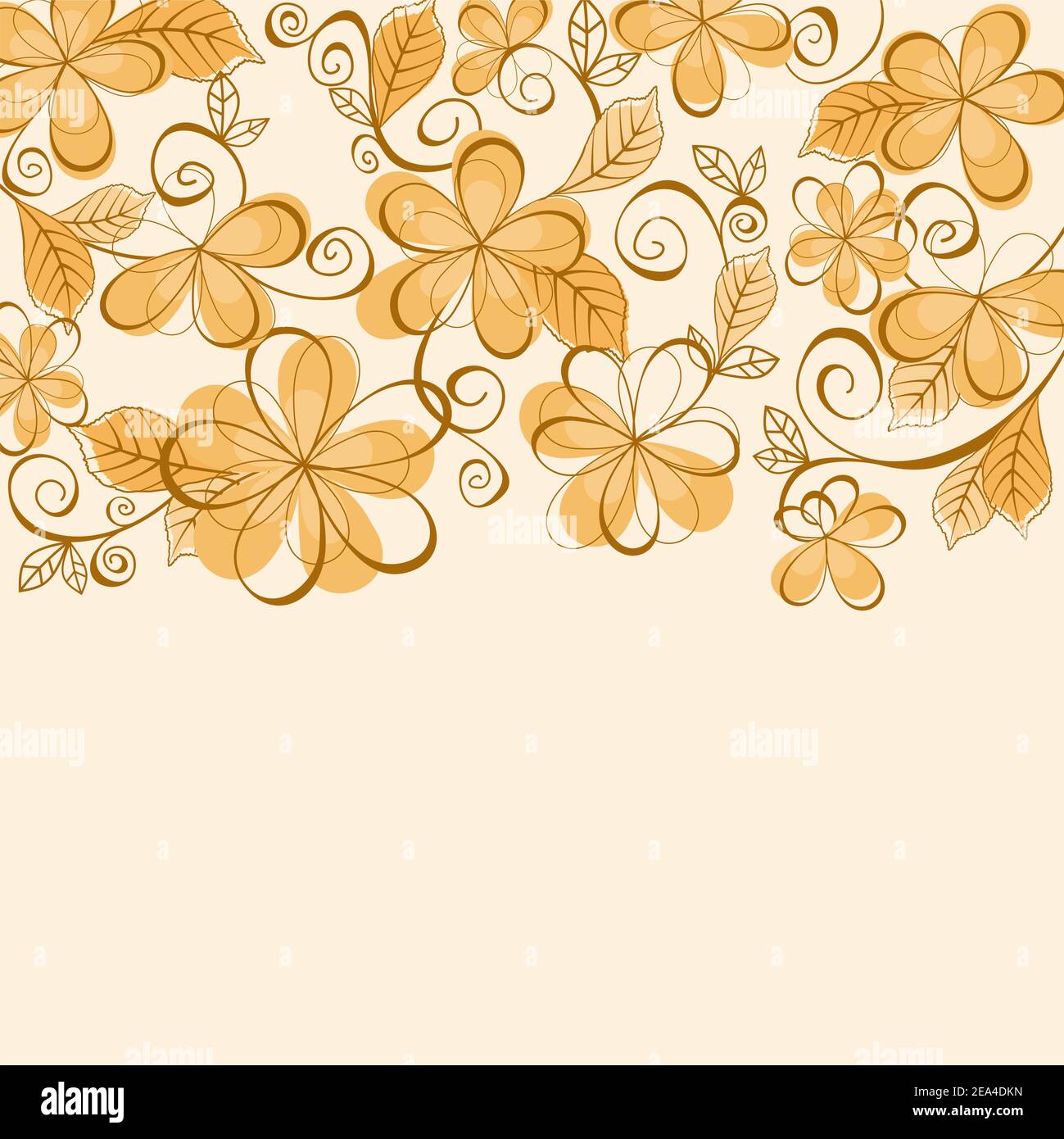 Orange and brown flowers for design as a background Stock Vector Image