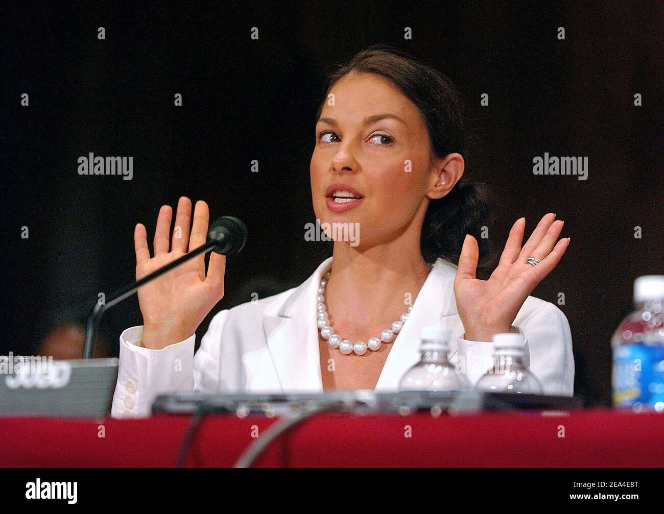 Actress Ashley Judd, global ambassador for YouthAIDS, testifies on June 23 2005 in Washington DC before the Foreign Relations Committee on the Aids pandemic. Photo by Olivier Douliery/ABACA Stock Photo