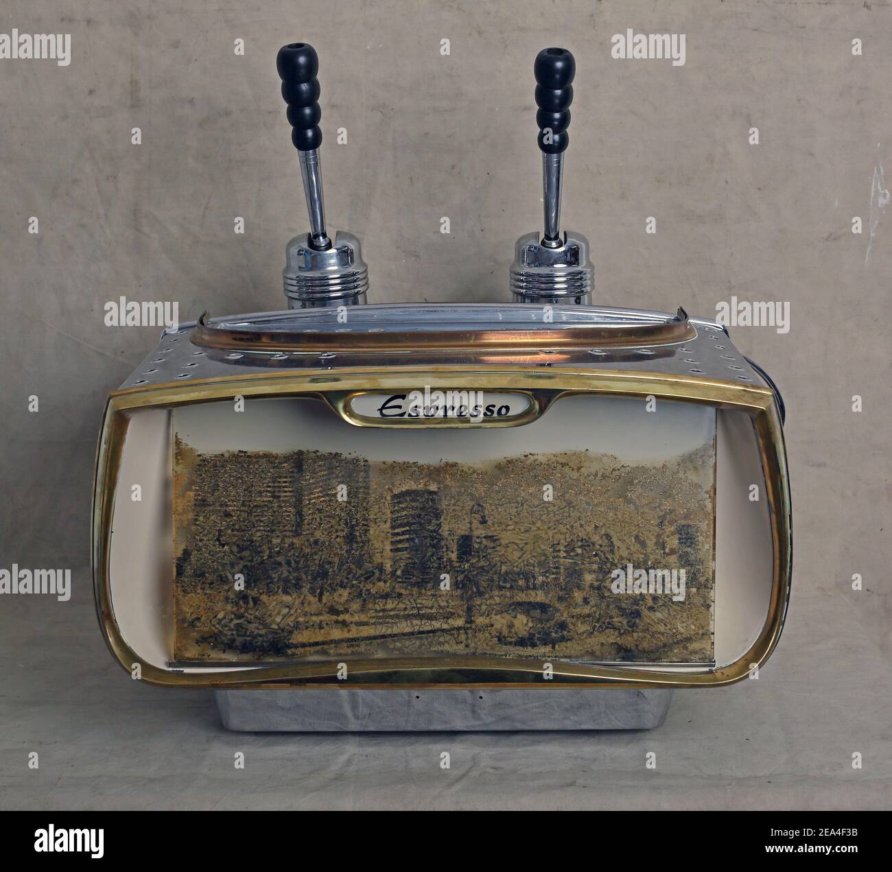 Vintage coffee machine beautiful lever espresso machine Stock Photo