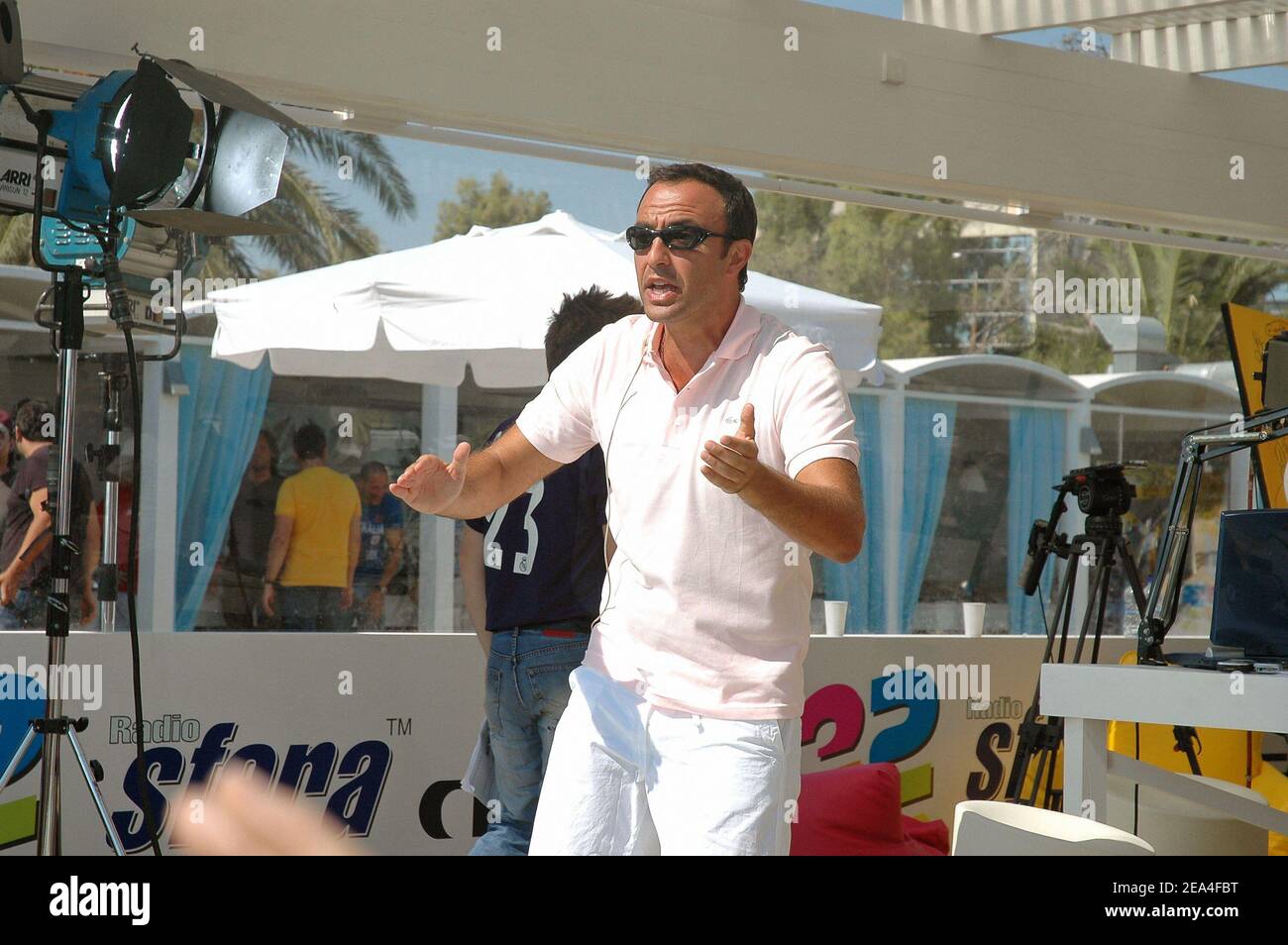 Greek born TV presenter Nikos Aliagas takes away the Guiness record for the  longuest on the air radio show: 38 hours, during a Radio Marathon, in  Athens, Greece, on June 29, 2005.