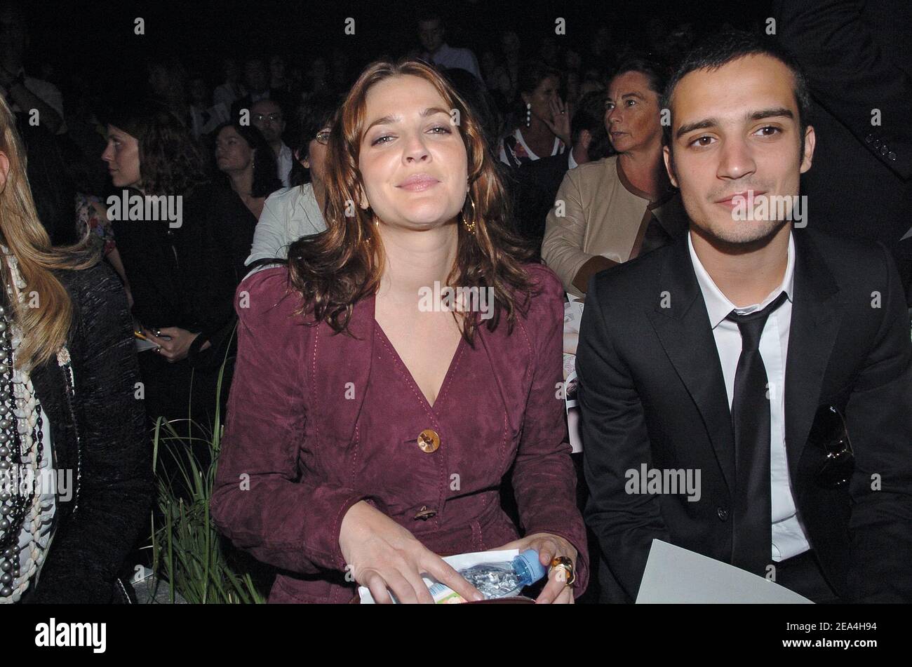 Drew Barrymore and her boyfriend Fabrizio Moretti attend the Christian Dior Haute-Couture Fall-Winter 2005-2006 collection presentation in Paris, France, July 6, 2005. Photo by Klein-Nebinger/ABACAPRESS.COM Stock Photo