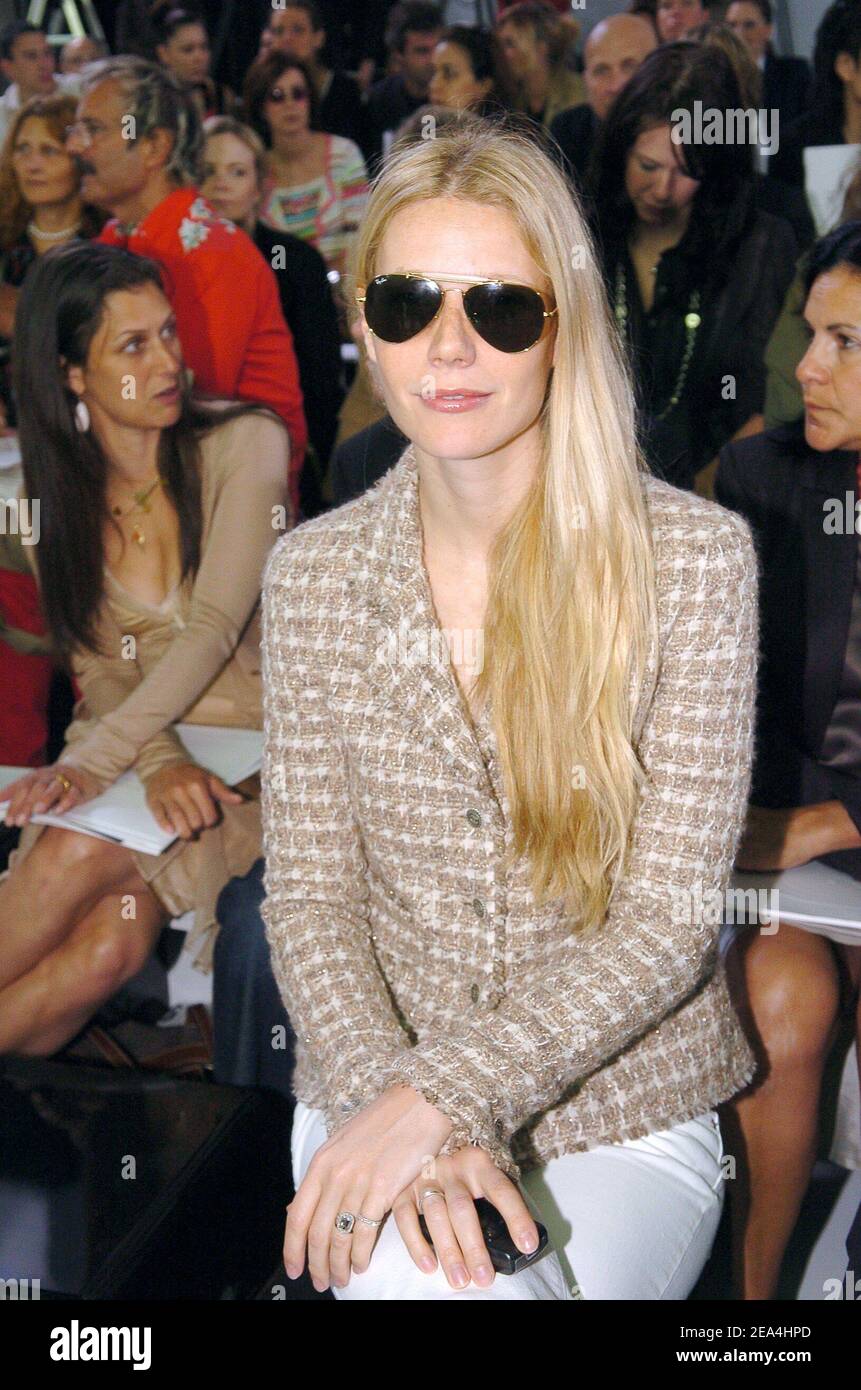 US actress Gwyneth Paltrow attends the presentation of German fashion  designer Karl Lagerfeld for Chanel 2005-2006 Fall-Winter Haute-Couture  collection in Paris, France, on July 7, 2005. Photo by  Nebinger-Klein/ABACAPRESS.COM Stock Photo 