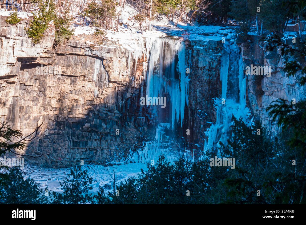 Eugenia Falls Grey Sauble Conservation Area Owen Sound Ontario Canada in winter Stock Photo