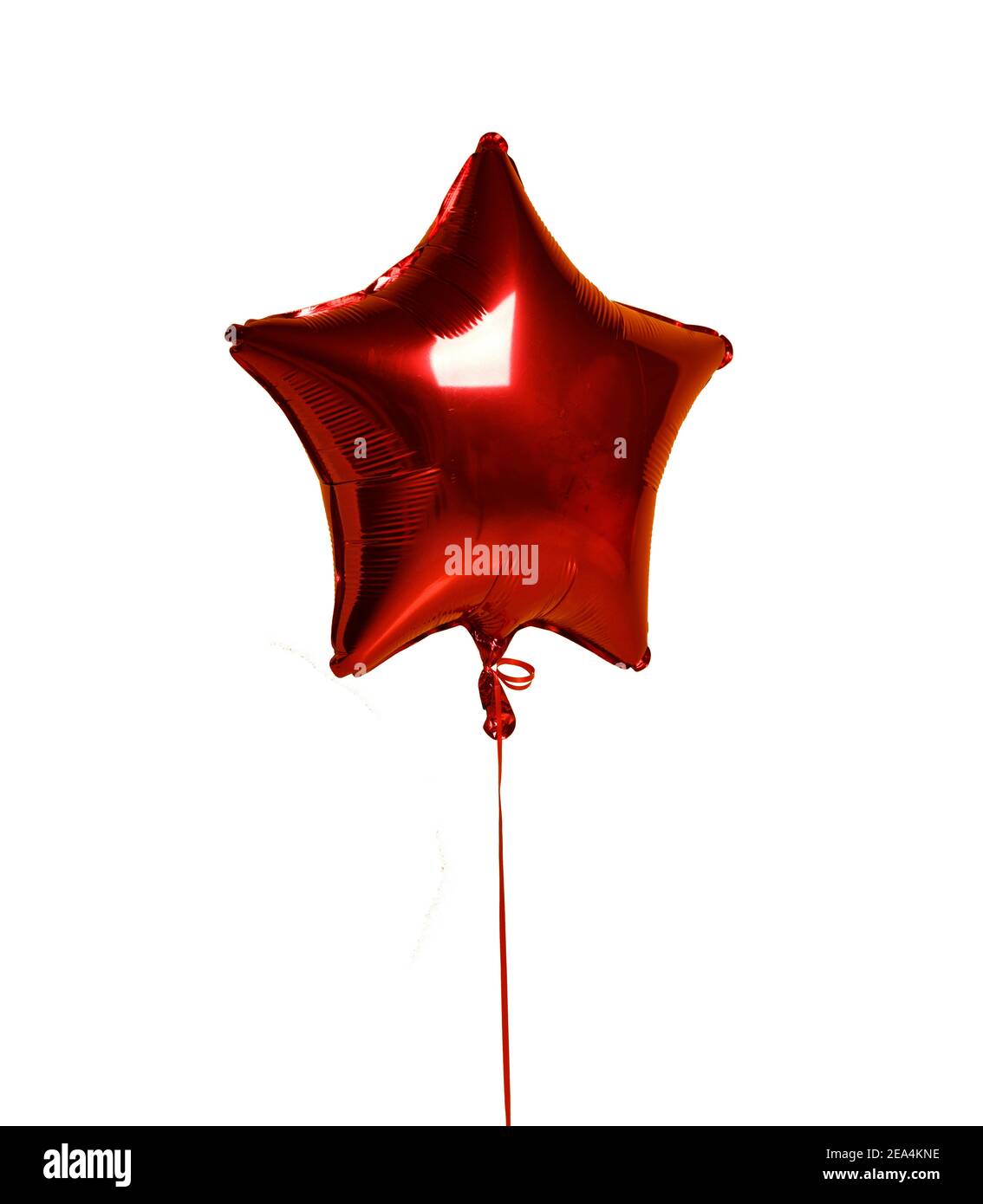 Single big red star metallic balloon ballon object for birthday party isolated on a white  Stock Photo