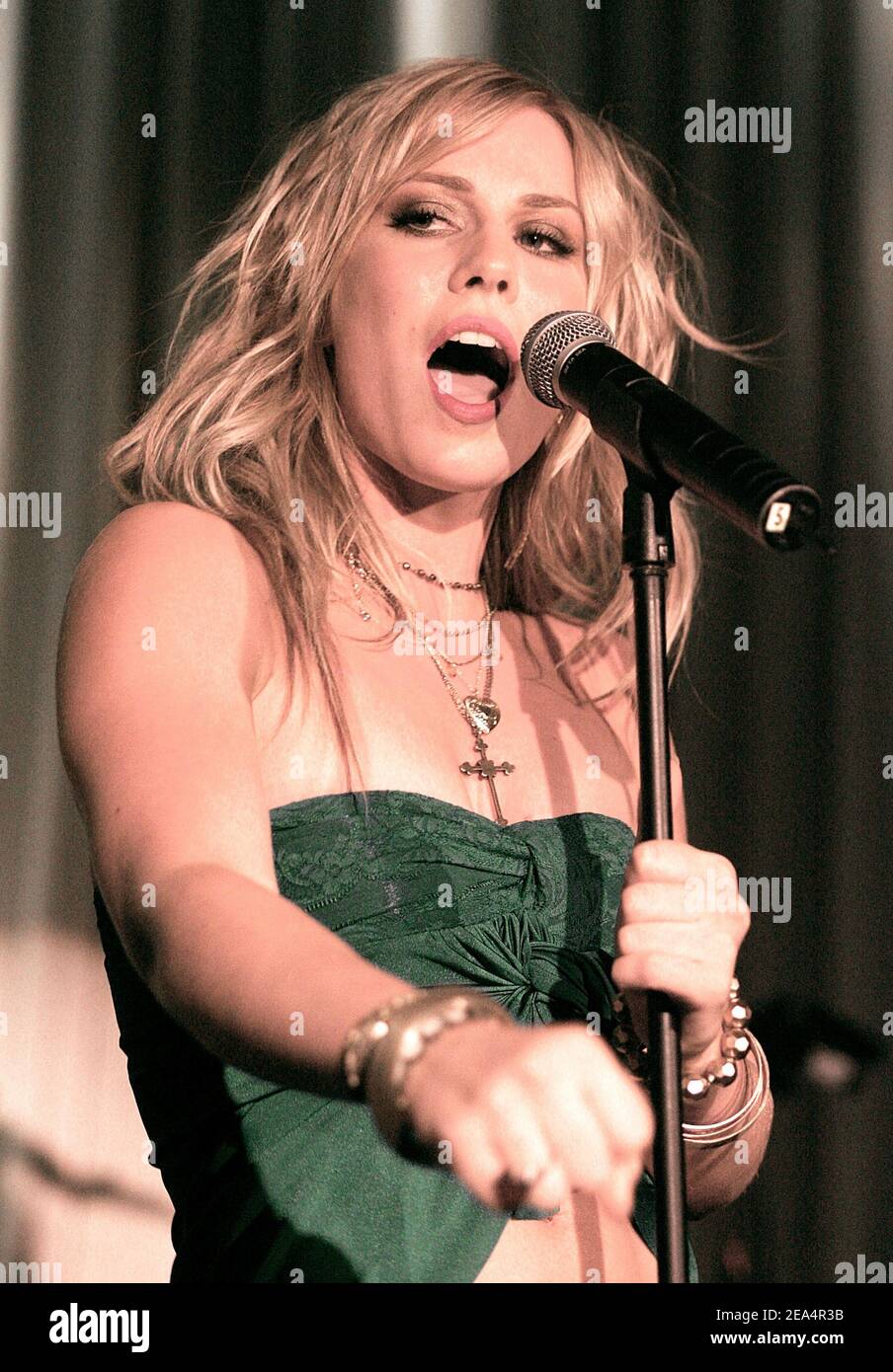 British singer Natasha Bedingfield performs in concert at the Canal