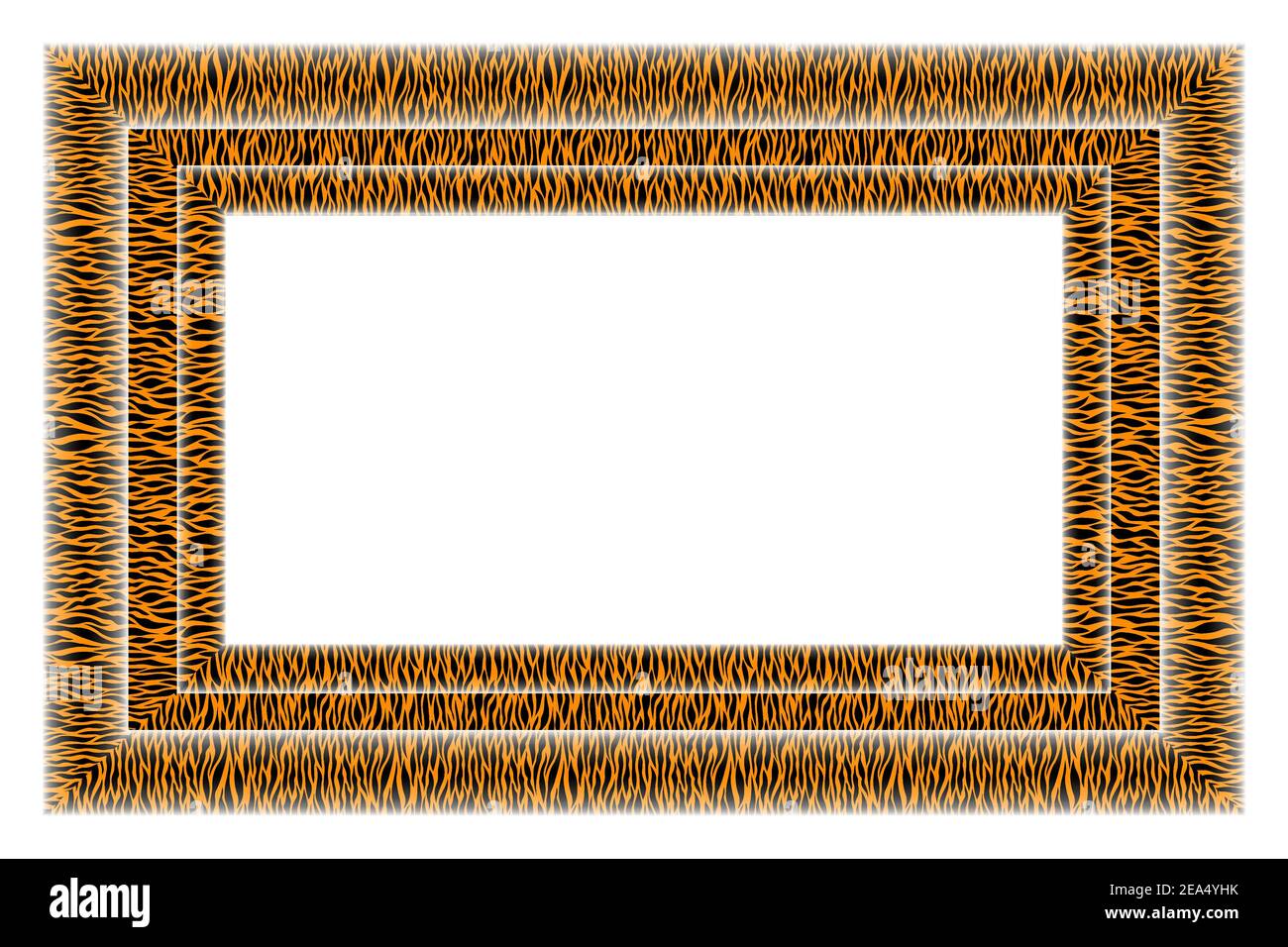 Black and orange squared frame. Decorative border with animal ornament