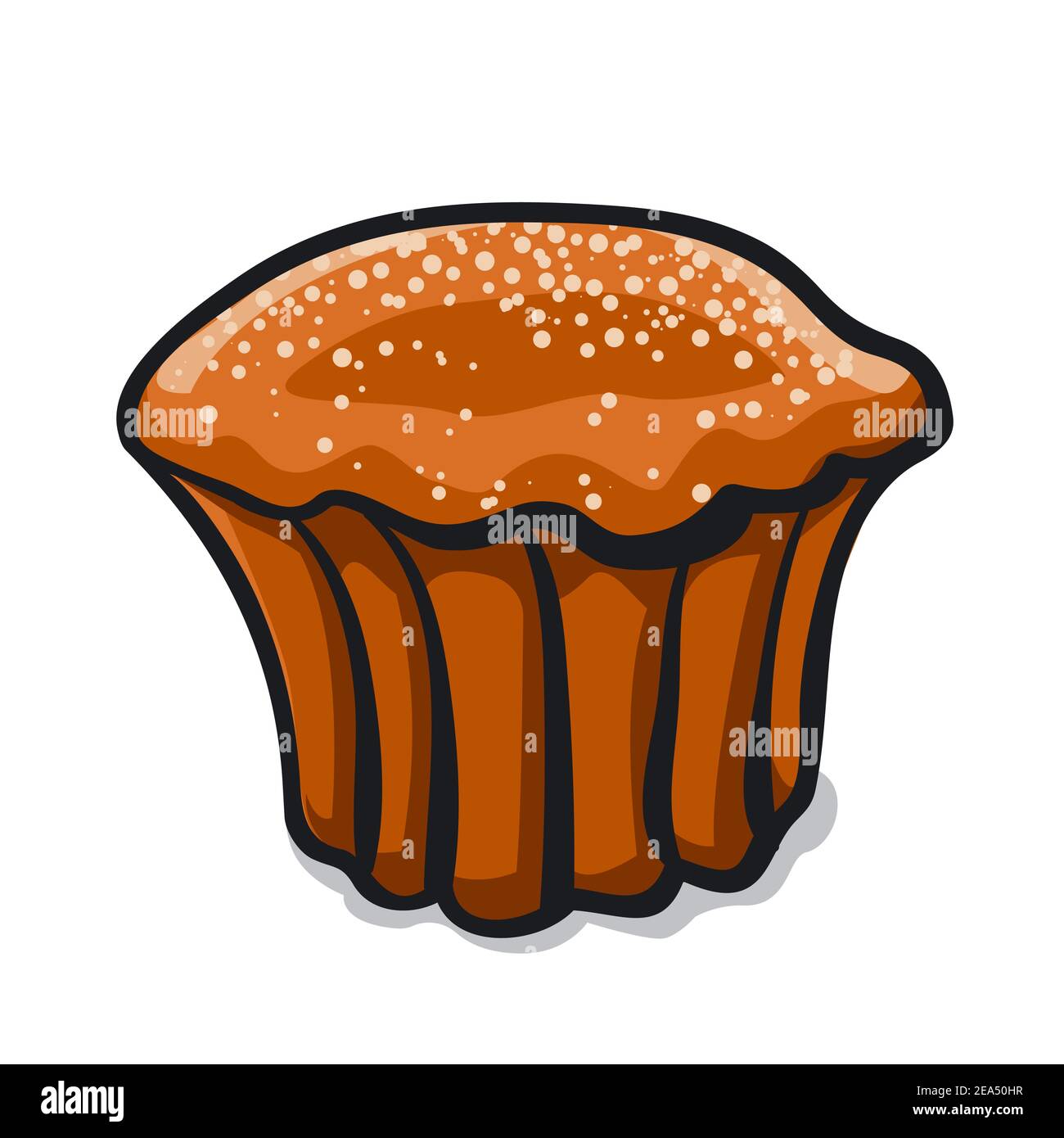 illustration of a muffin cake on the white background Stock Vector