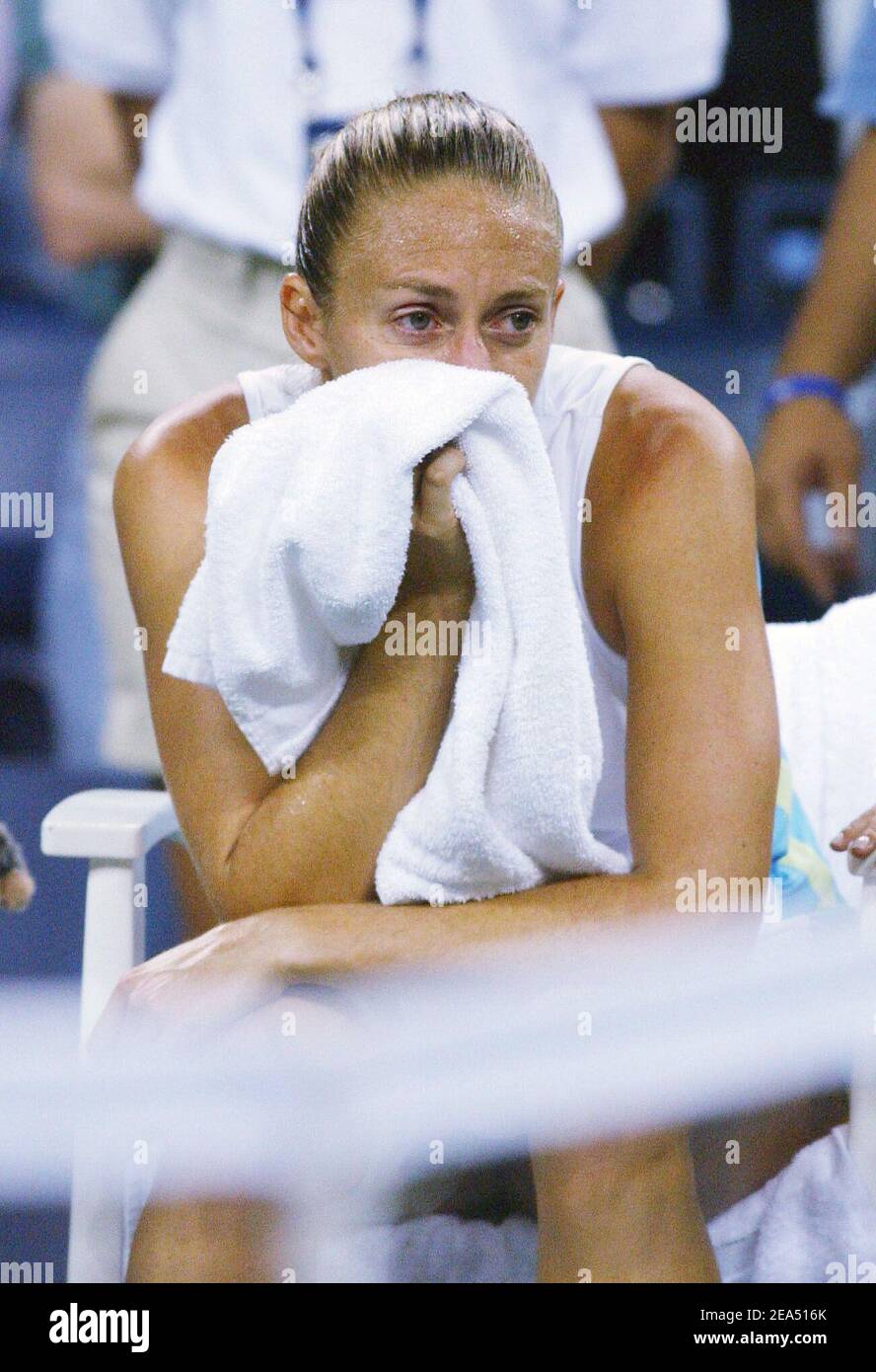 Belgium's Kim Clijsters defeated 6-3, 6-1 France's Mary Pierce in the Women's Final at the 2005 US Open, held at the Arthur Ashe stadium in Flushing Meadows, New York, USA, on September 10, 2005. Photo by Nicolas Khayat/Cameleon/ABACAPRESS.COM Stock Photo