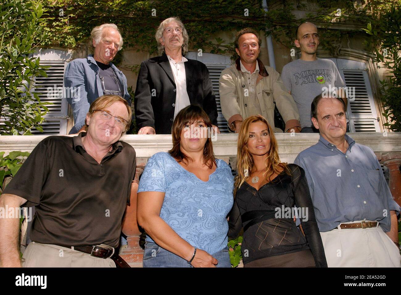 Jury members, (Back l to r) Peter Kassovitz, Gerard Carre, Laurent Malet, and Eric Neveux, (Front l to r) Quentin Raspail, Michele Bernier, Ingrid Chauvin and Pierre Lescure pose during the 7th TV fiction Festival in Saint-Tropez, France, on September 15, 2005. Photo by Gerald Holubowicz/ABACAPRESS.COM Stock Photo