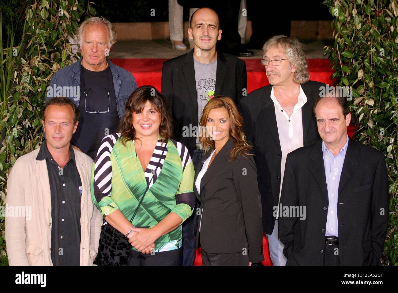 Jury members (back l to r) Peter Kassovitz, Eric Neveux, Gerard Carre, (front l to r) Laurent Malet, Michele Bernier, Ingrid Chauvin and Pierre Lescure attend the 7th TV fiction Festival opening ceremony in Saint-Tropez, France, on September 15, 2005. Photo by Gerald Holubowicz/ABACAPRESS.COM Stock Photo