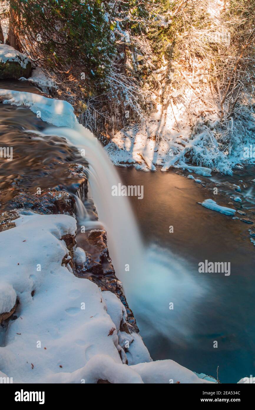 Eugenia Falls Grey Sauble Conservation Area Owen Sound Ontario Canada in winter Stock Photo