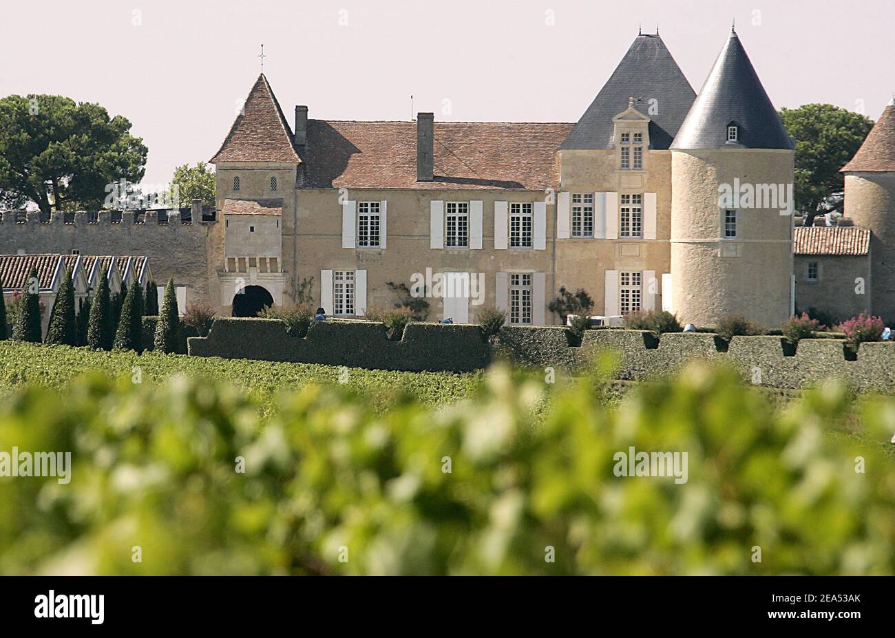 Wedding of Delphine Arnault and Alessandro Gancia in Bazas, South West of  France on September 17, 2005. Her father Bernard Arnault, C.E.O of LVMH  Empire and his wife Helene Mercier Arnault attend