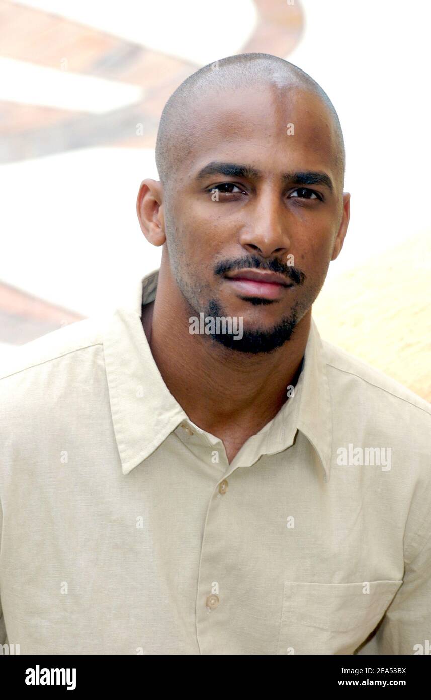 Stomy Bugsy poses during a photocall at the 7th Festival of TV fiction