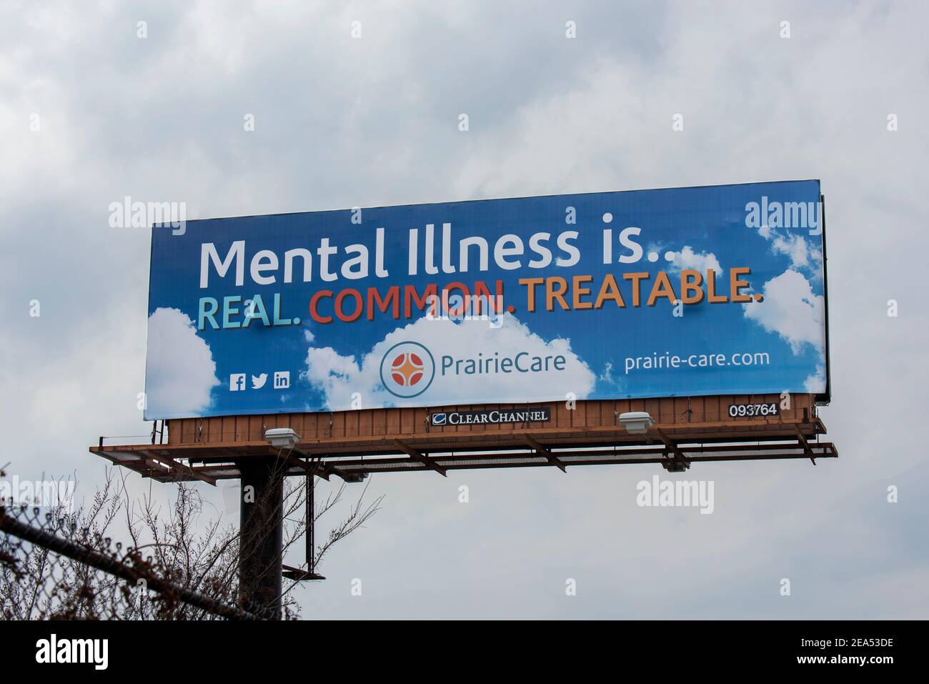 St. Paul, Minnesota. Billboard advertisement for care facility to help treat mental illness. Stock Photo