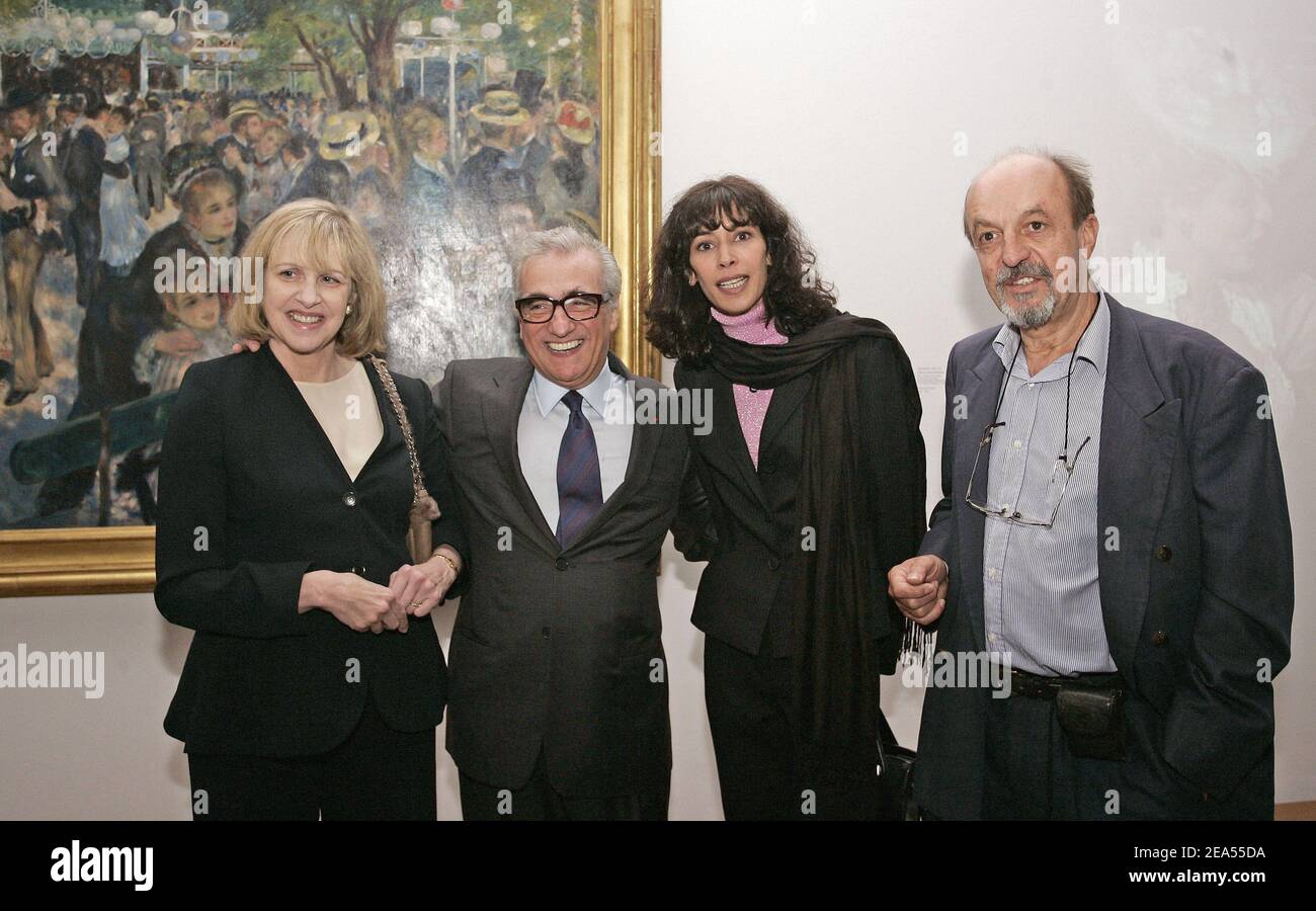 US film director Martin Scorsese and his wife Helen Morris, Sophie Renoir and Jacques Renoir attend the inauguration of the new Cinematheque Francaise in Paris, France designed by US architect Frank O. Gehry, on september 26, 2005. Photo by Laurent Zabulon/ABACAPRESS.COM Stock Photo