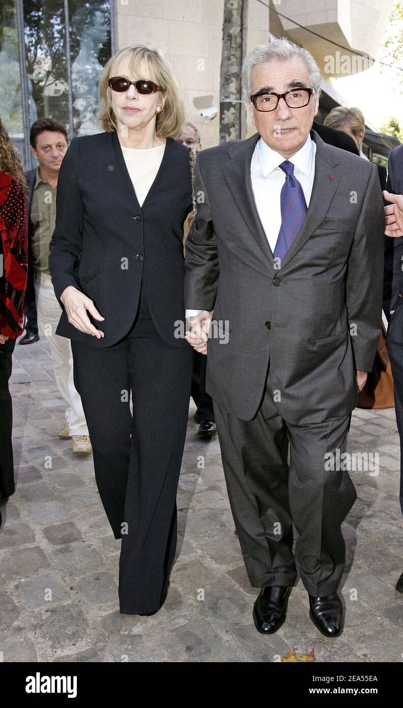 US film director Martin Scorsese and his wife Helen Morris attend the inauguration of the new Cinematheque Francaise in Paris, France designed by US architect Frank O. Gehry, on september 26, 2005. Photo by Laurent Zabulon/ABACAPRESS.COM Stock Photo