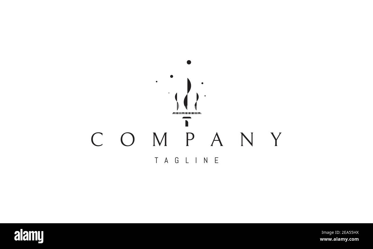 Vector logo on which an abstract image of Poseidons trident. Stock Vector