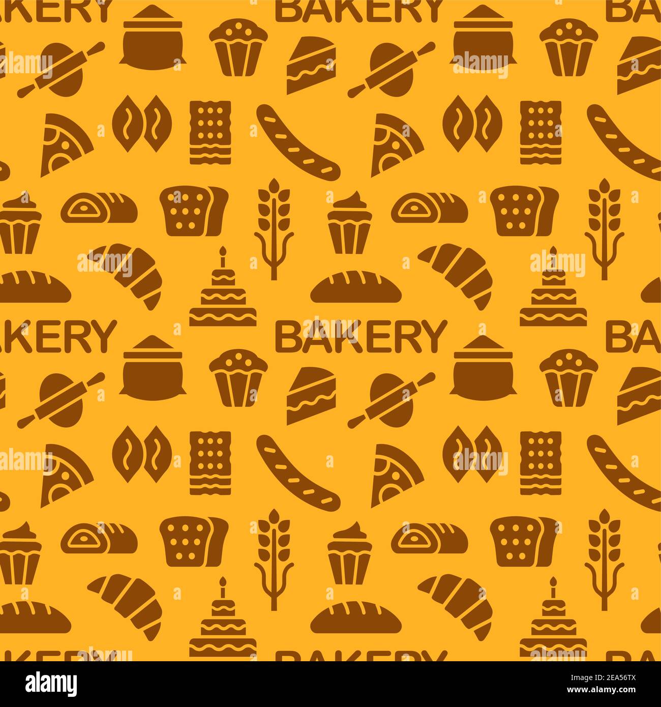 illustration of the bakery and bread seamless pattern Stock Vector ...
