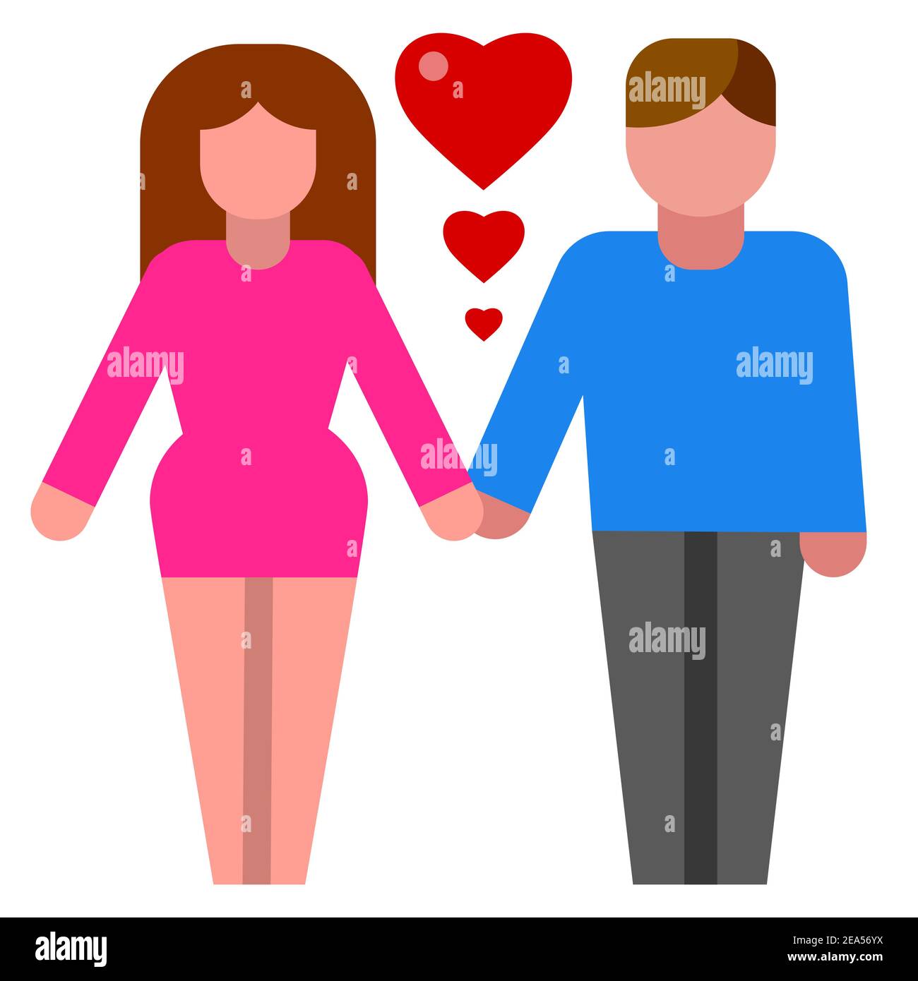 illustration of the couple in love icon Stock Vector