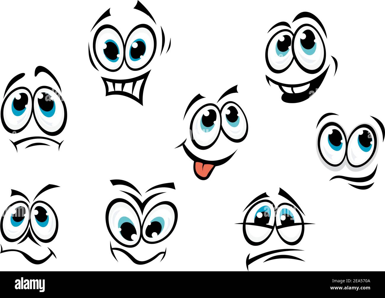 Cute cartoon eye eyebrow emotion Stock Vector Images - Alamy