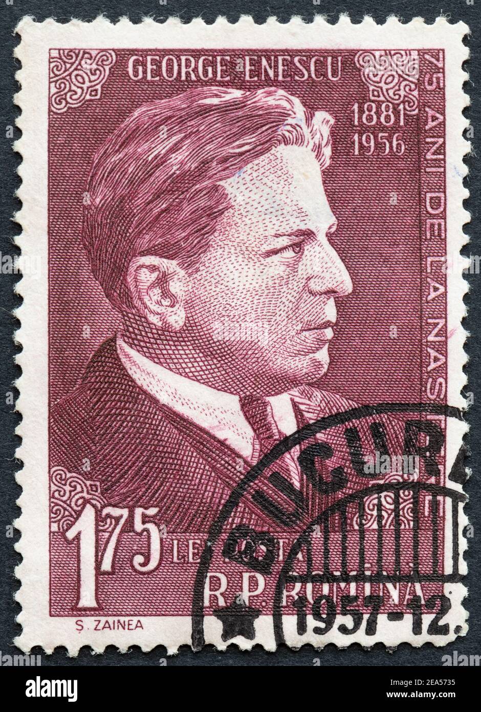 George Enescu Romanian musician - Romanian 175 Lei postage stamp Stock Photo