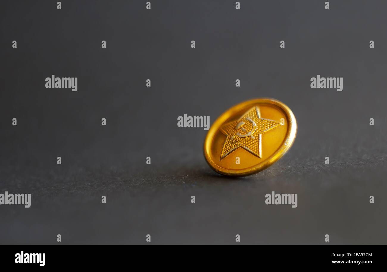 old army button from the times of the ussr. Photo Stock Photo