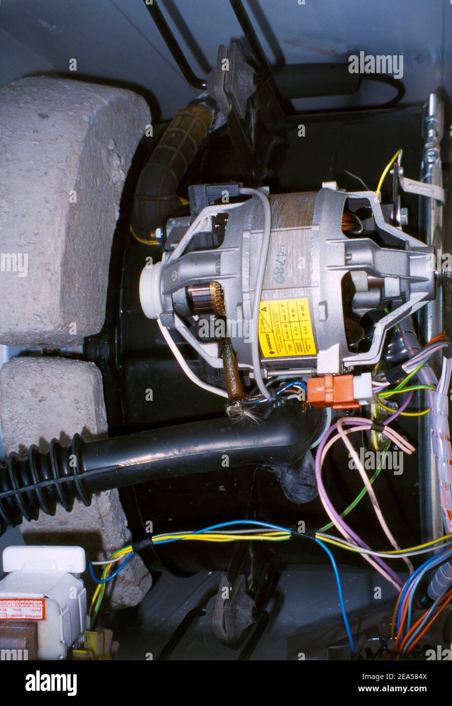 Washing Machine Interior Showing Electric Motor Stock Photo Alamy