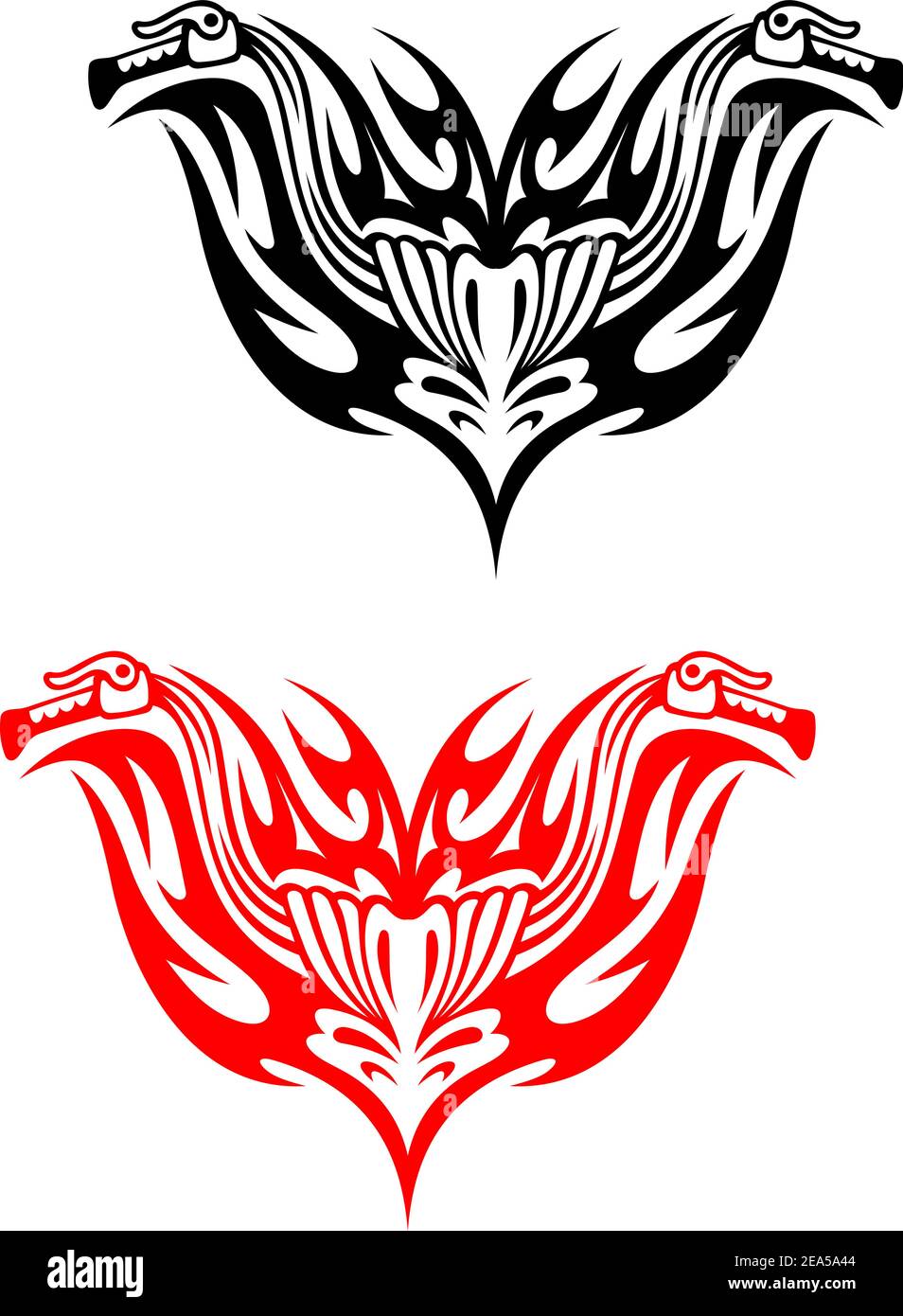 Biker tattoos with fire tribal flames for design Stock Vector Image