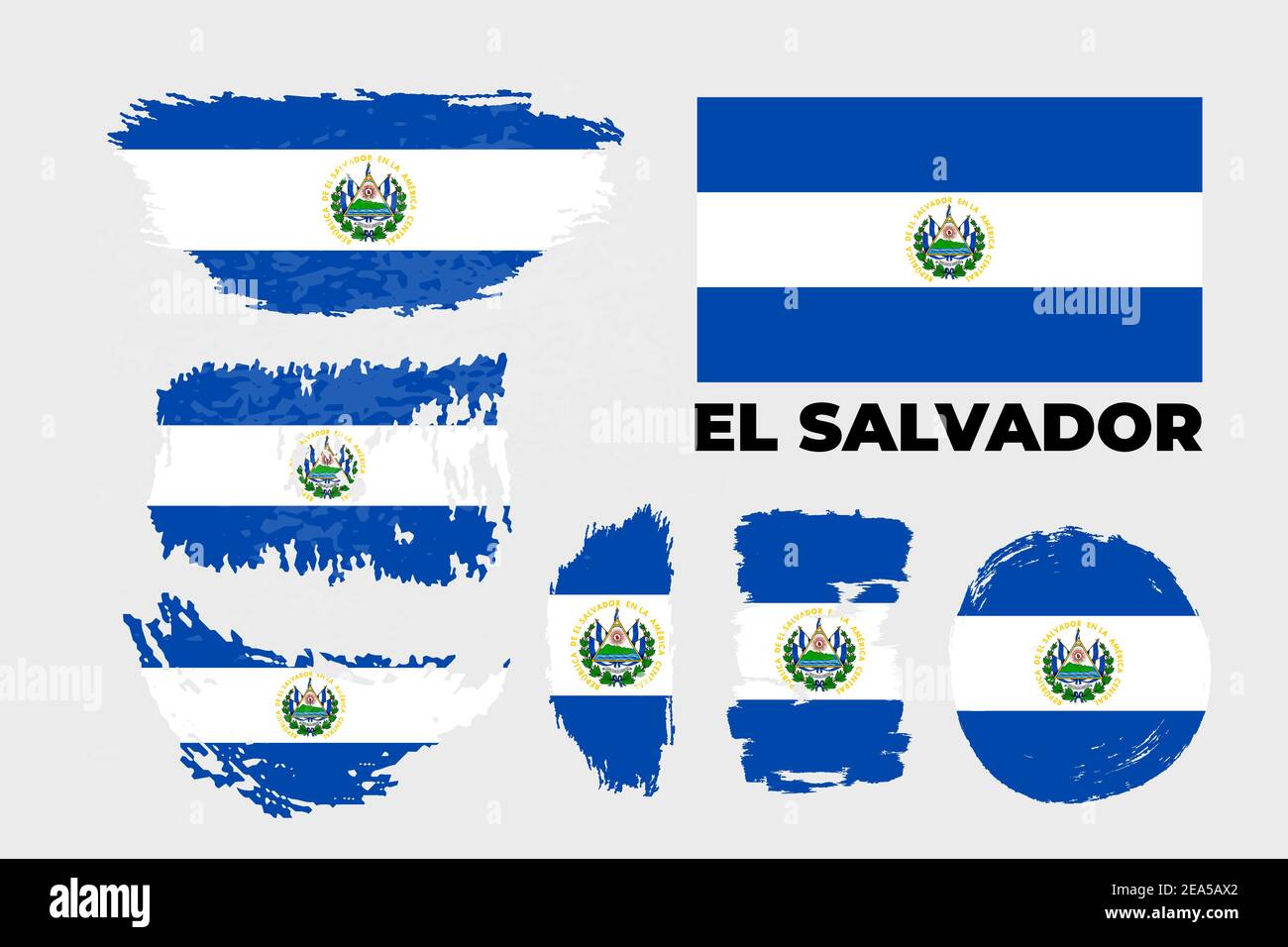 Flag of El Salvador country. Happy Independence day of El Salvador background  Stock Vector