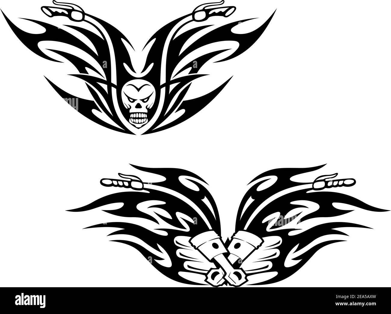 Skull flames Black and White Stock Photos & Images - Alamy