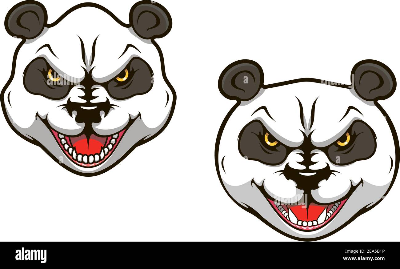 Angry panda bear head for sports mascot design Stock Vector