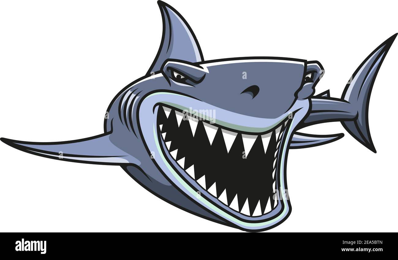 Angry danger shark in cartoon style for mascot design Stock Vector Image &  Art - Alamy